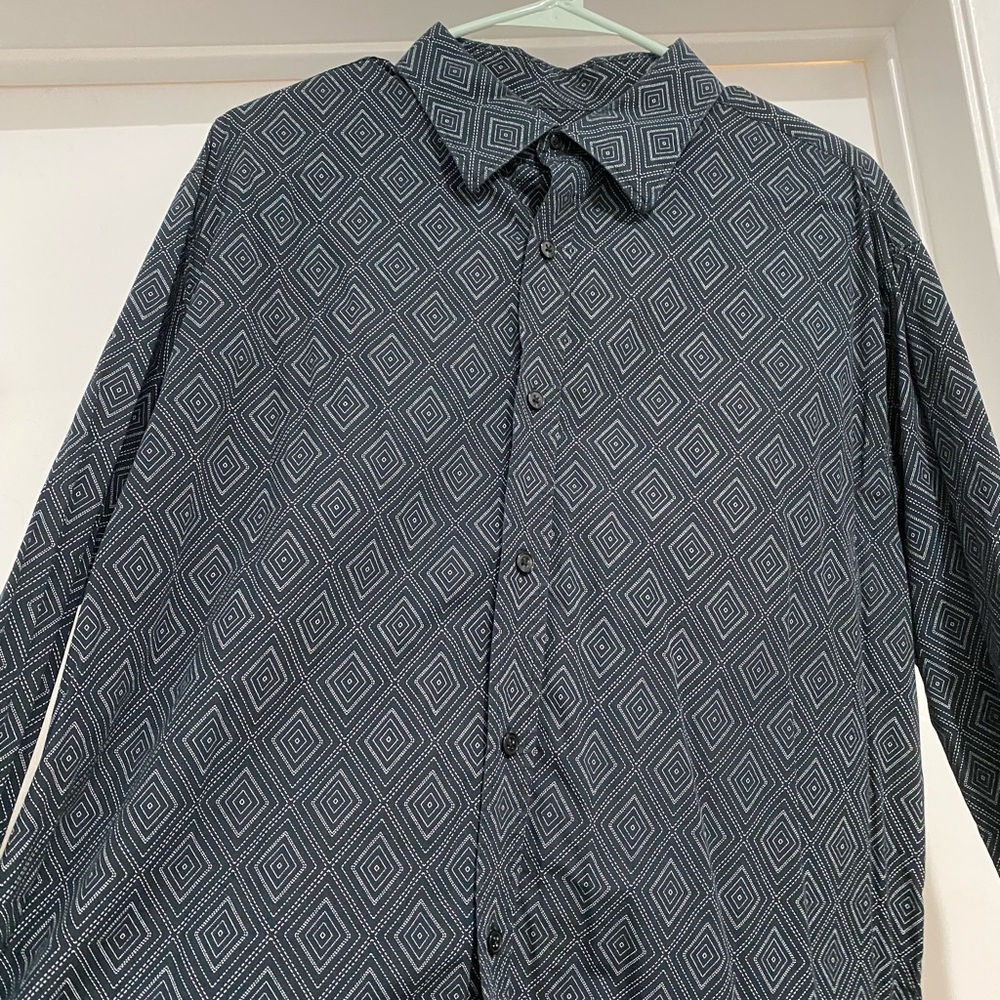 Mens Geometric Dress Shirt International Concepts  XL